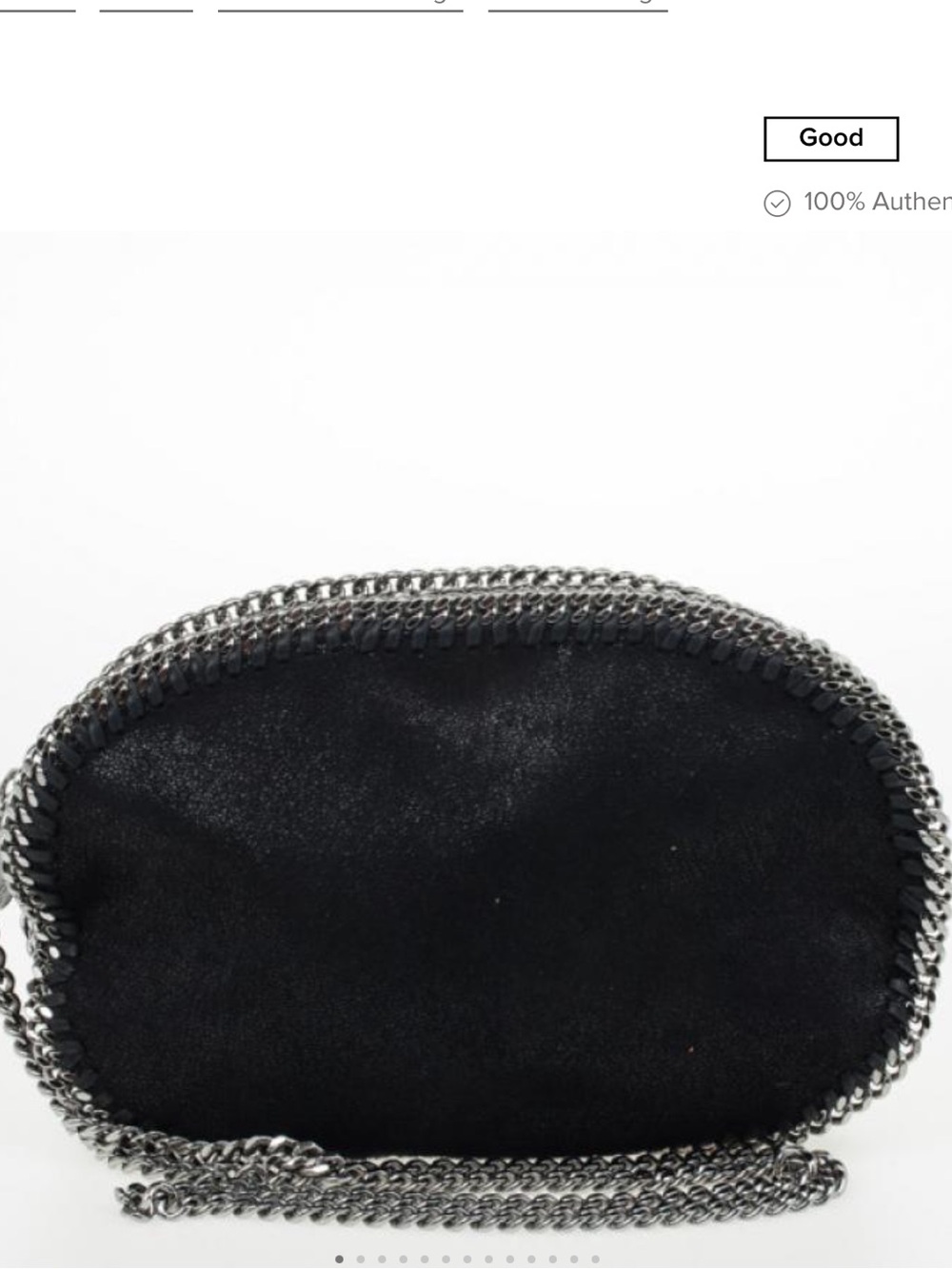 Stella McCartney Black oval Falabella Chain-Trim Crossbody bag purse